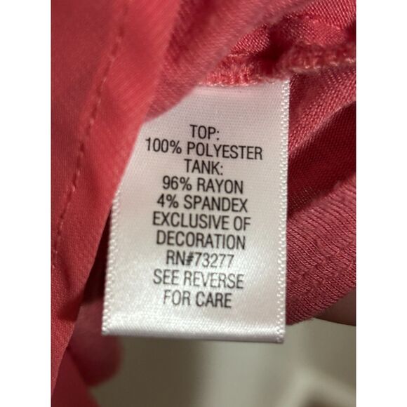 Apt 9 Coral Layered Tank Top Embroidered Boho Blouse Lightweight XL Summer - Picture 5 of 7